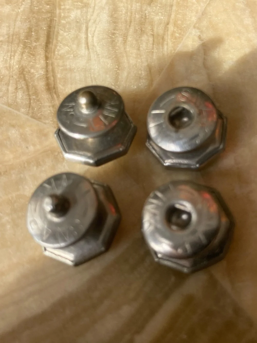 “Antique 1920s Snap Link Mother of Pearl Tuxedo Studs / Cufflink Components
